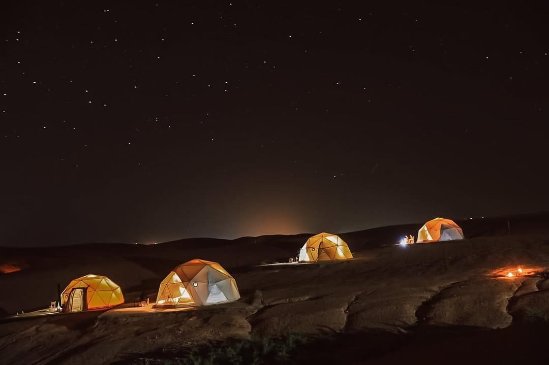 Luxury camp set in the remote Agafay Desert, offering an exclusive and unforgettable desert experience
