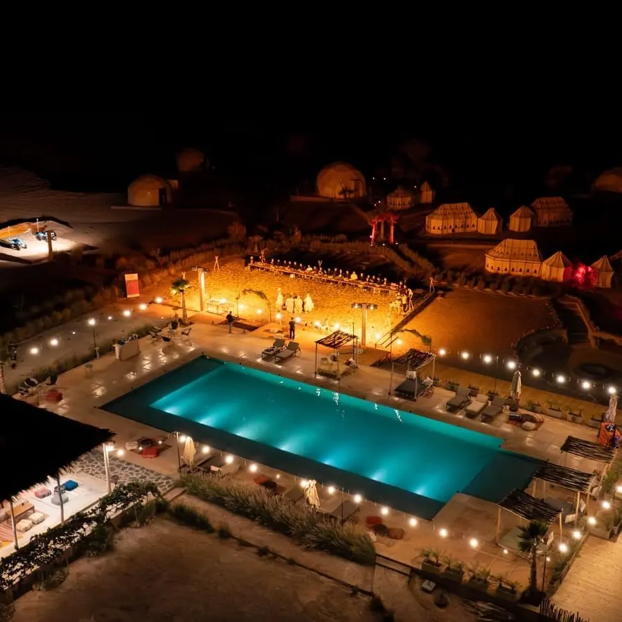 Book Agafay Valley in Agafay Desert for pool access, lunch or dinner, desert views, and a relaxing semi-luxury experience near Marrakech.